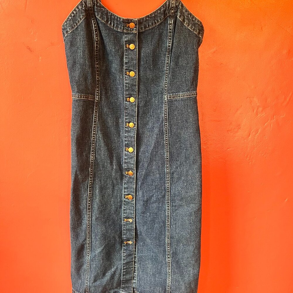 Fitted Madewell Button Front Denim Dress Size 8